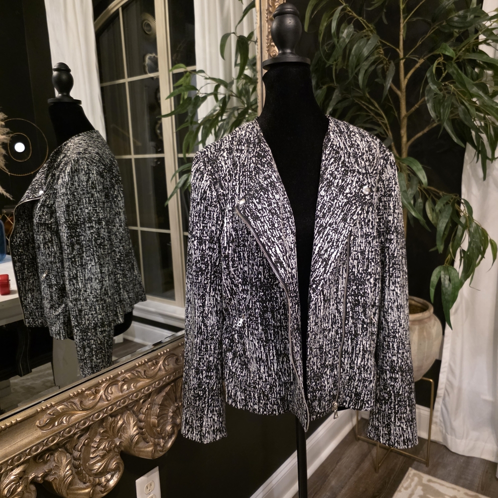 Alice + Hope Textured Moto-Style Blazer – Women’s Size Large